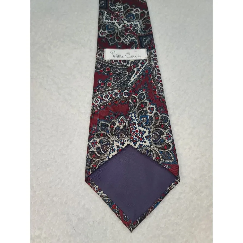 Pierre Cardin maroon paisley tie